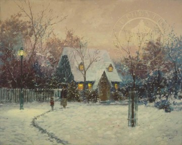  winter - Winters Cottage Robert Girrard Thomas Kinkade